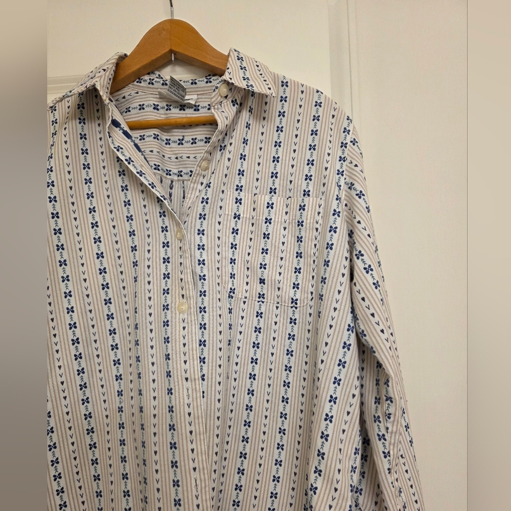 Vintage Cottage Core Embroidered Button Up Shirt Womns 10p Alfred Dunner Western